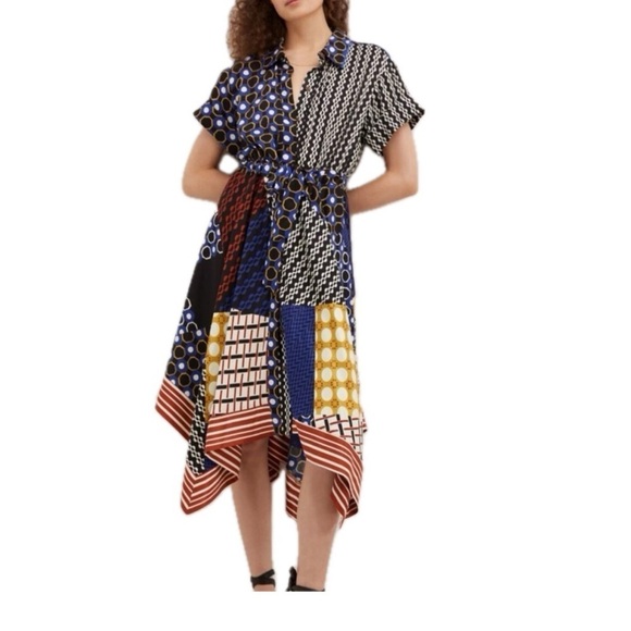 Maeve by Anthropologie Contrast Midi Shirt Dress Size XL - Picture 2 of 15